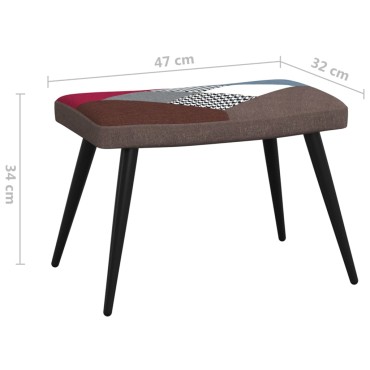 vidaXL Πολυθρόνα Relax Σχέδιο Patchwork Υφασμάτινη με Σκαμπό 61x70x96,5cm 1 τεμ.