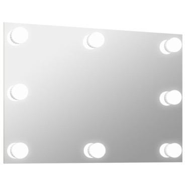 vidaXL Καθρέφτης Τοίχου Ορθογώνιος με Φωτισμό LED Γυάλινος