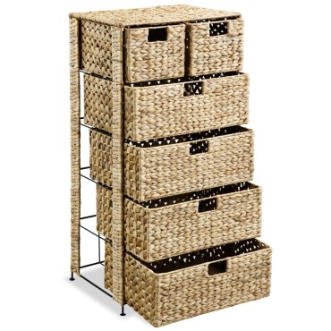 vidaXL Συρταριέρα με 6 Καλάθια 47x37x100cm από Υάκινθο του Νερού 1 τεμ.
