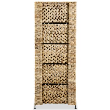 vidaXL Συρταριέρα με 6 Καλάθια 47x37x100cm από Υάκινθο του Νερού 1 τεμ.
