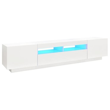 vidaXL Έπιπλο Τηλεόρασης με LED Λευκό 200x35x40cm