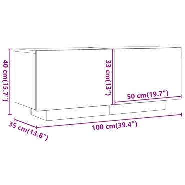 vidaXL Έπιπλο Τηλεόρασης με LED Λευκό 200x35x40cm