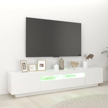 vidaXL Έπιπλο Τηλεόρασης με LED Λευκό 200x35x40cm