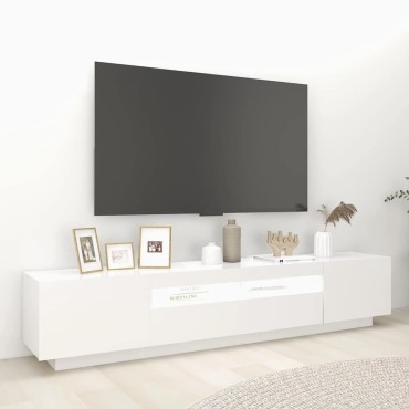 vidaXL Έπιπλο Τηλεόρασης με LED Λευκό 200x35x40cm