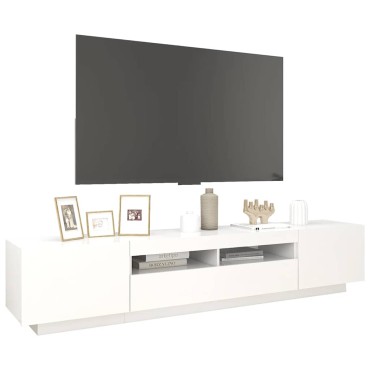 vidaXL Έπιπλο Τηλεόρασης με LED Λευκό 200x35x40cm