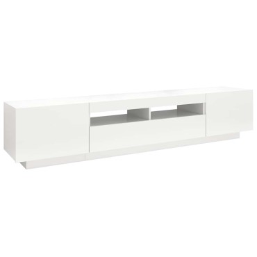 vidaXL Έπιπλο Τηλεόρασης με LED Λευκό 200x35x40cm