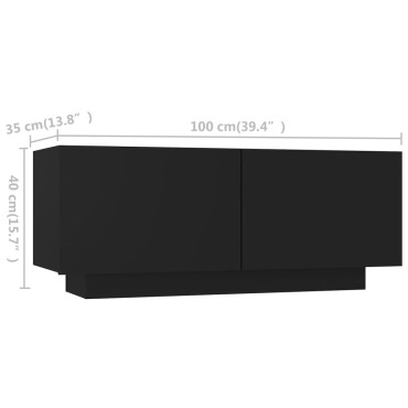 vidaXL Έπιπλο Τηλεόρασης με LED Μαύρο 200x35x40cm