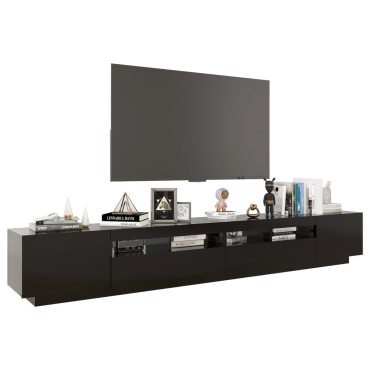 vidaXL Έπιπλο Τηλεόρασης με LED Μαύρο 260 x 35 x 40 εκ.