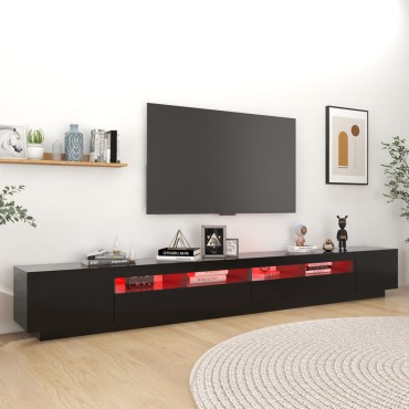 vidaXL Έπιπλο Τηλεόρασης με LED Μαύρο 300x35x40cm