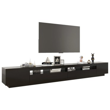 vidaXL Έπιπλο Τηλεόρασης με LED Μαύρο 300x35x40cm