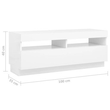 vidaXL Έπιπλο Τηλεόρασης με LED Λευκό 300x35x40cm