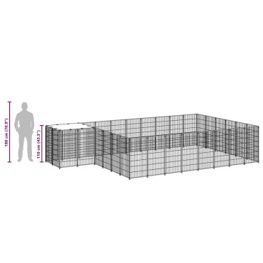 vidaXL Σπιτάκι Σκύλου Ασημί 15,73 μ² Ατσάλινο