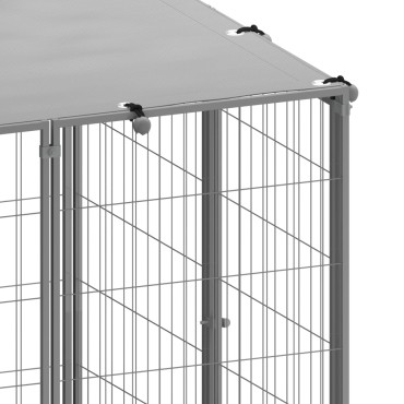 vidaXL Σπιτάκι Σκύλου Ασημί 22,99 μ² Ατσάλινο