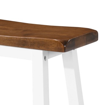vidaXL Σκαμπό Μπαρ 2 τεμ. από Μασίφ Ξύλο 45x23x60cm
