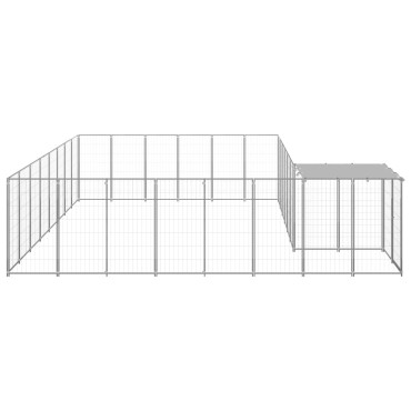 vidaXL Σπιτάκι Σκύλου Ασημί 15,73 μ² Ατσάλινο