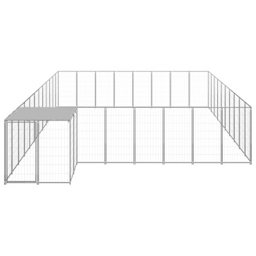 vidaXL Σπιτάκι Σκύλου Ασημί 25,41 μ² Ατσάλινο