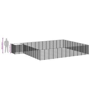 vidaXL Σπιτάκι Σκύλου Ασημί 37,51 μ² Ατσάλινο