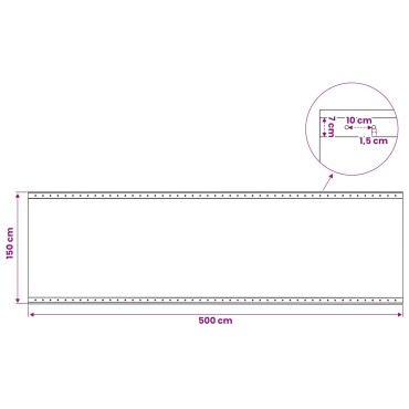 vidaXL Μουσαμάδες με Ύφανση Leno 2 τεμ. Λευκοί 1,5 x 5 μ. 260 γρ./μ²