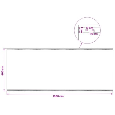 vidaXL Μουσαμάδες με Ύφανση Leno 2 τεμ. Λευκοί 4 x 10 μ. 260 γρ./μ²