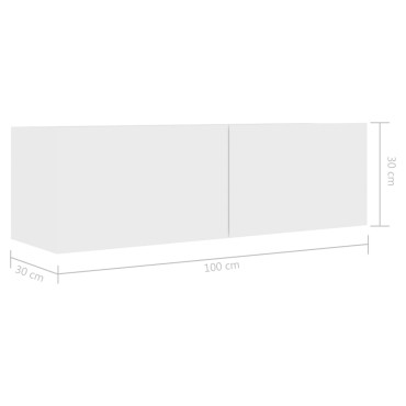 vidaXL Έπιπλα Τηλεόρασης 4 τεμ. Λευκά 100x30x30cm Επεξ. Ξύλο