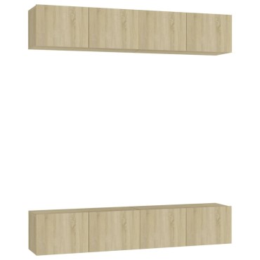vidaXL Έπιπλα Τηλεόρασης 4 τεμ. Sonoma Δρυς 80x30x30cm Επεξ. Ξύλο