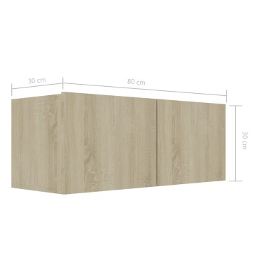 vidaXL Έπιπλα Τηλεόρασης 4 τεμ. Sonoma Δρυς 80x30x30cm Επεξ. Ξύλο