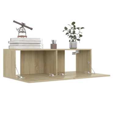 vidaXL Έπιπλα Τηλεόρασης 4 τεμ. Sonoma Δρυς 100x30x30cm Επεξ. Ξύλο