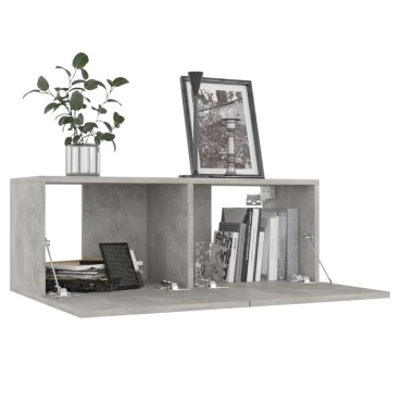 vidaXL Έπιπλα Τηλεόρασης 4 τεμ. Γκρι Σκυρ. 80x30x30cm από Επεξ. Ξύλο