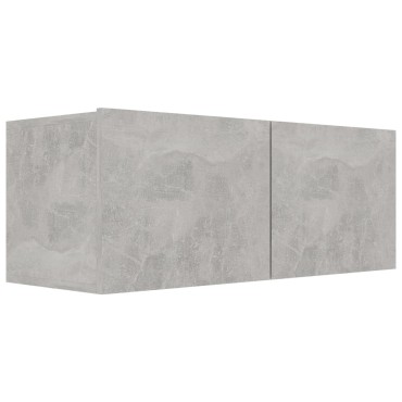 vidaXL Έπιπλα Τηλεόρασης 4 τεμ. Γκρι Σκυρ. 80x30x30cm από Επεξ. Ξύλο