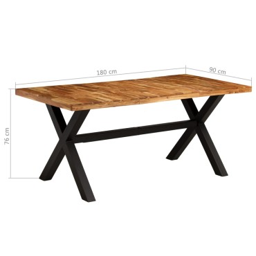 vidaXL Τραπεζαρία 180x90x76cm από Μασίφ Ξύλο Ακακίας και Μάνγκο 1 τεμ.