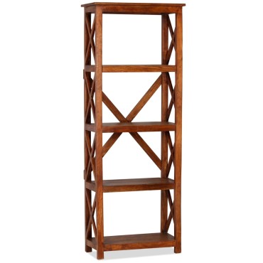 vidaXL Βιβλιοθήκη 60x30x160cm Μασίφ Ξύλο Ακακίας/Μελί Sheesham 1 τεμ.