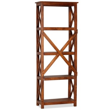 vidaXL Βιβλιοθήκη 60x30x160cm Μασίφ Ξύλο Ακακίας/Μελί Sheesham 1 τεμ.
