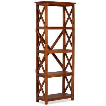 vidaXL Βιβλιοθήκη 60x30x160cm Μασίφ Ξύλο Ακακίας/Μελί Sheesham 1 τεμ.