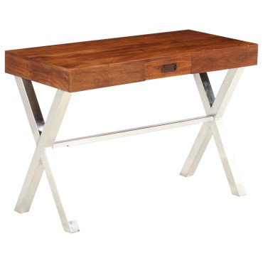 vidaXL Γραφείο 110x50x76cm Μασίφ Ξύλο Ακακίας/Μελί Φινίρισμα 1 τεμ.
