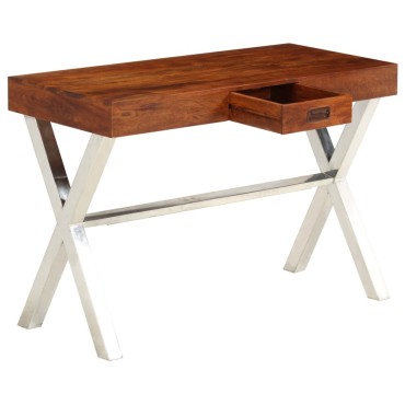 vidaXL Γραφείο 110x50x76cm Μασίφ Ξύλο Ακακίας/Μελί Φινίρισμα 1 τεμ.
