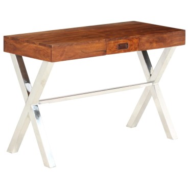 vidaXL Γραφείο 110x50x76cm Μασίφ Ξύλο Ακακίας/Μελί Φινίρισμα 1 τεμ.