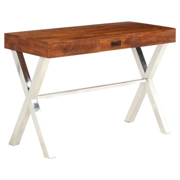 vidaXL Γραφείο 110x50x76cm Μασίφ Ξύλο Ακακίας/Μελί Φινίρισμα 1 τεμ.