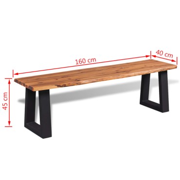 vidaXL Πάγκος από Μασίφ Ξύλο Ακακίας 160x40x45cm 1 τεμ.