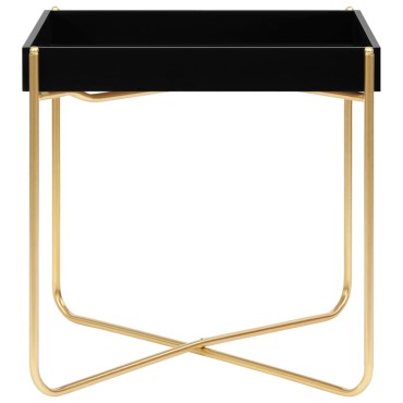 vidaXL Τραπέζι Βοηθητικό Μαύρο / Χρυσό 38x38x38,5cm από MDF 1 τεμ.