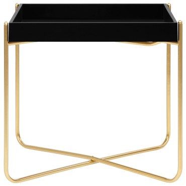 vidaXL Τραπέζι Βοηθητικό Μαύρο / Χρυσό 38x38x38,5cm από MDF 1 τεμ.