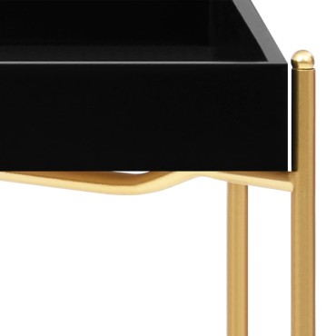 vidaXL Τραπέζι Βοηθητικό Μαύρο / Χρυσό 38x38x38,5cm από MDF 1 τεμ.