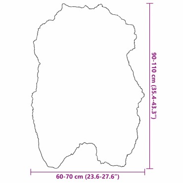 vidaXL Ισλανδική Γούνα Προβάτου Μαύρη 70 x 110 εκ.