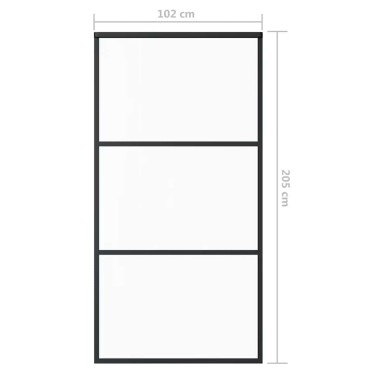 vidaXL Πόρτα Συρόμενη Μαύρη 102 x 205 εκ. από Γυαλί ESG / Αλουμίνιο