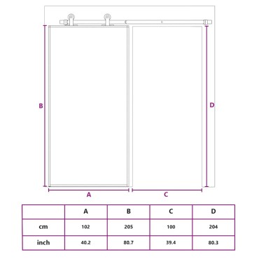 vidaXL Πόρτα Συρόμενη Μαύρη 102 x 205 εκ. από Γυαλί ESG / Αλουμίνιο