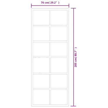 vidaXL Πόρτα Συρόμενη Μαύρη 76 x 205 εκ. από Γυαλί ESG / Αλουμίνιο