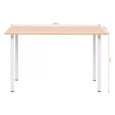 vidaXL Τραπεζαρία Χρώμα Δρυός και Λευκό 120x60x73cm 1 τεμ.