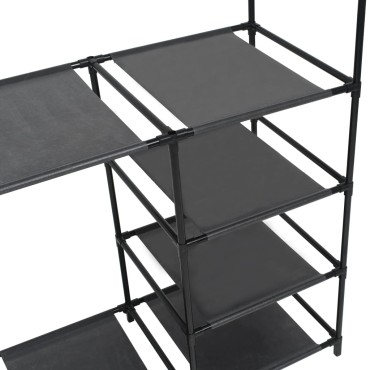 vidaXL Κρεμάστρα Δαπέδου Μαύρη 87x44x158 εκ. Ατσάλι/Ύφασμα Non-woven