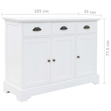 vidaXL Μπουφές με 3 Πόρτες 105x35x77,5cm από MDF και Ξύλο Πεύκου 1 τεμ.