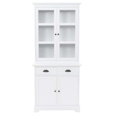 vidaXL Βιτρίνα Σαλονιού με 4 Πόρτες 80x40x180cm MDF και Ξύλο Πεύκου 1 τεμ.