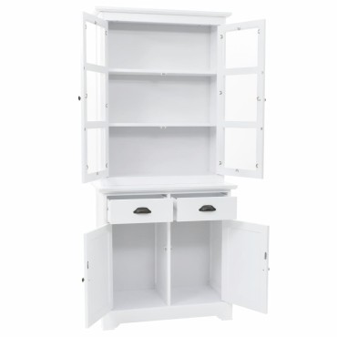 vidaXL Βιτρίνα Σαλονιού με 4 Πόρτες 80x40x180cm MDF και Ξύλο Πεύκου 1 τεμ.